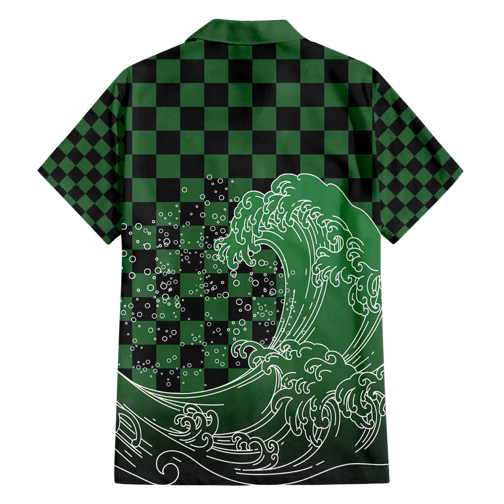 Japanese Asanoha Pattern Family Matching Puletasi and Hawaiian Shirt Water Breathing Slayer Dragon - Polynesian Pride
