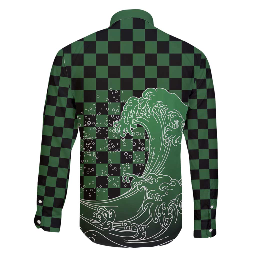 Japanese Asanoha Pattern Family Matching Short Sleeve Bodycon Dress and Hawaiian Shirt Water Breathing Slayer Dragon - Polynesian Pride