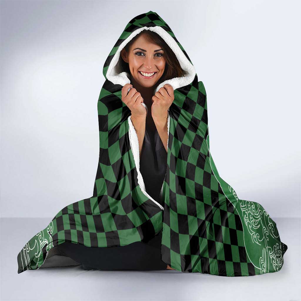 Japanese Asanoha Pattern Hooded Blanket Water Breathing Slayer Dragon - Polynesian Pride