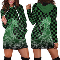 Japanese Asanoha Pattern Hoodie Dress Water Breathing Slayer Dragon - Polynesian Pride