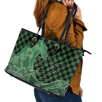 Japanese Asanoha Pattern Leather Tote Bag Water Breathing Slayer Dragon - Polynesian Pride