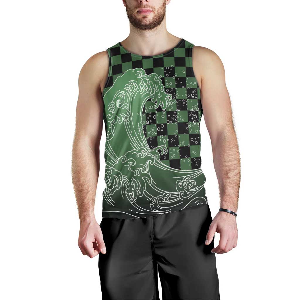Japanese Asanoha Pattern Men Tank Top Water Breathing Slayer Dragon - Polynesian Pride