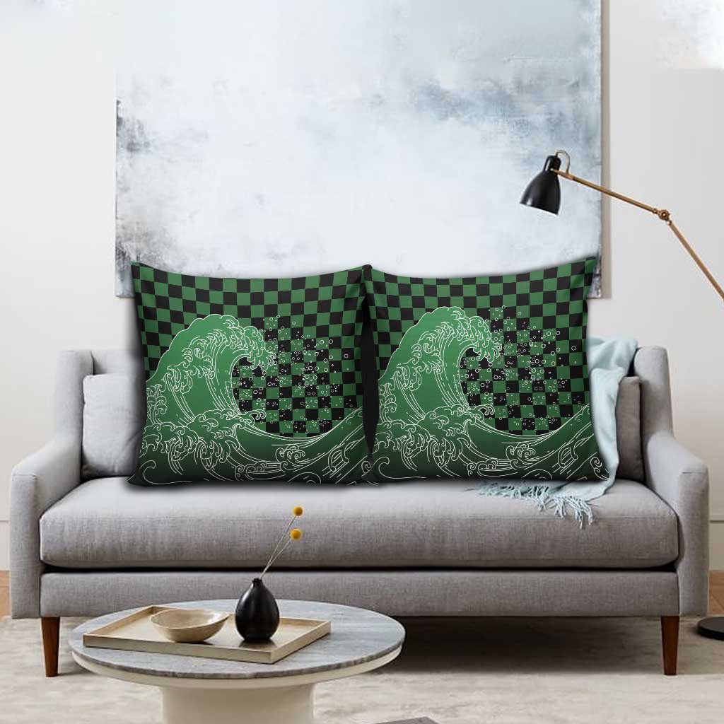 Japanese Asanoha Pattern Pillow Cover Water Breathing Slayer Dragon - Polynesian Pride