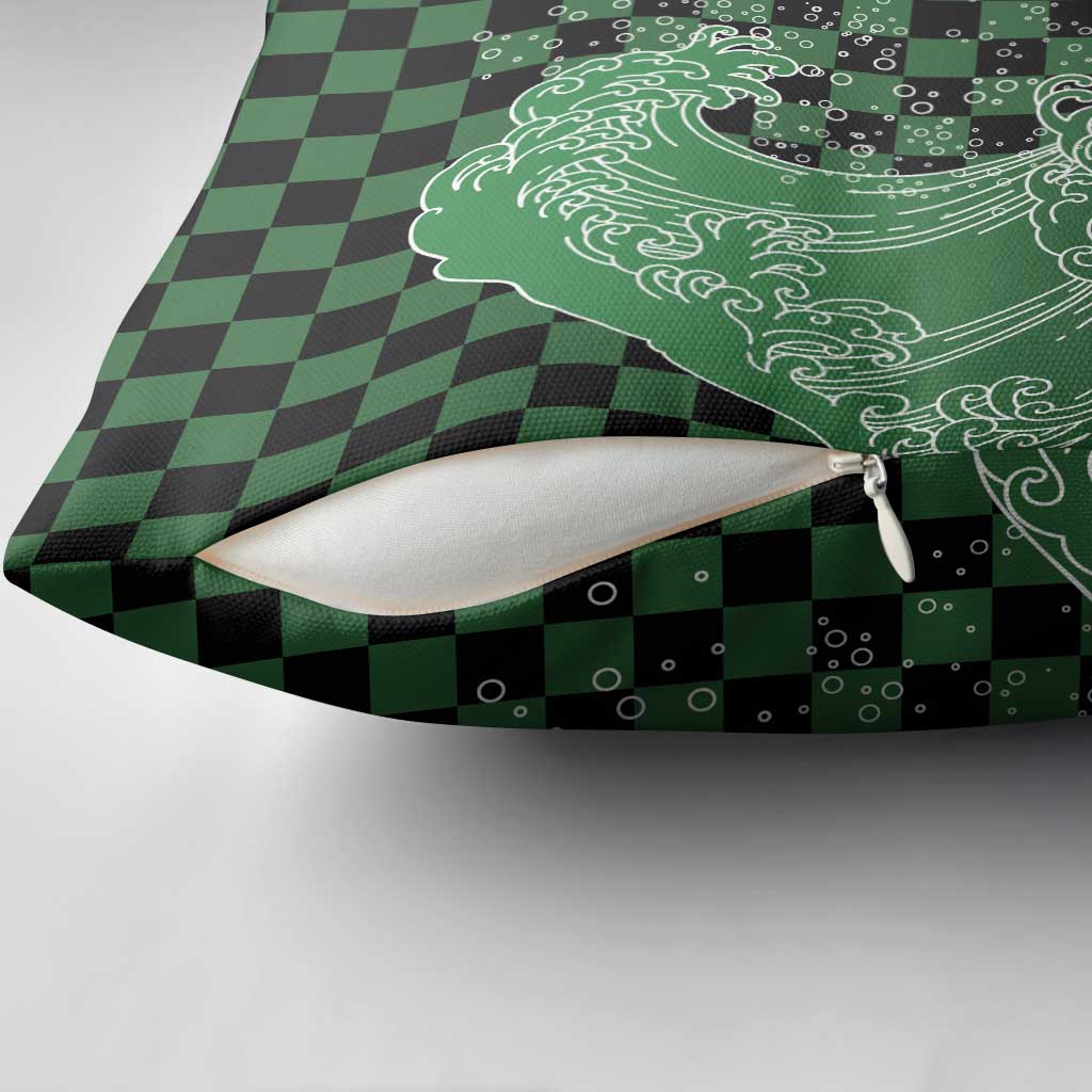 Japanese Asanoha Pattern Pillow Cover Water Breathing Slayer Dragon - Polynesian Pride