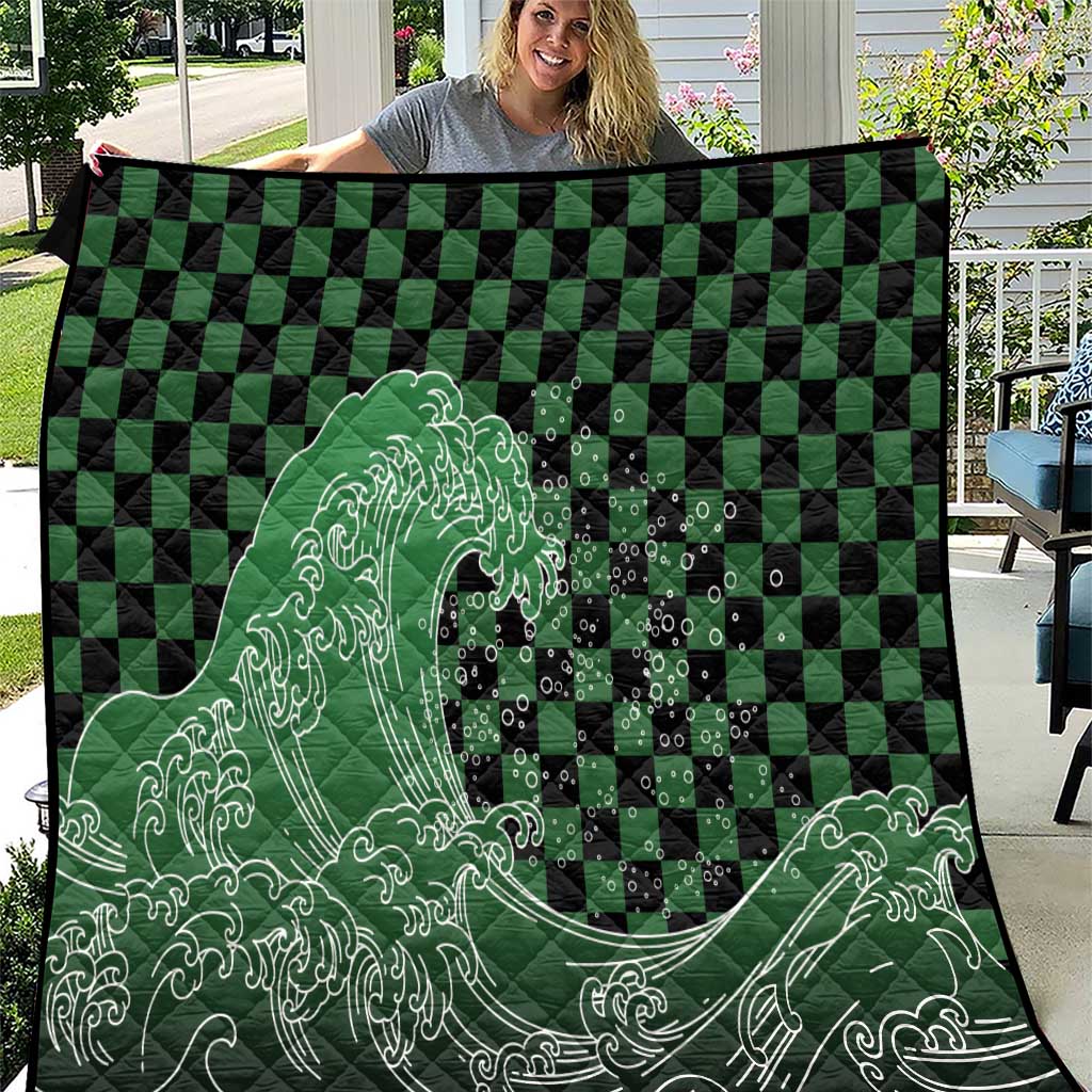 Japanese Asanoha Pattern Quilt Water Breathing Slayer Dragon - Polynesian Pride