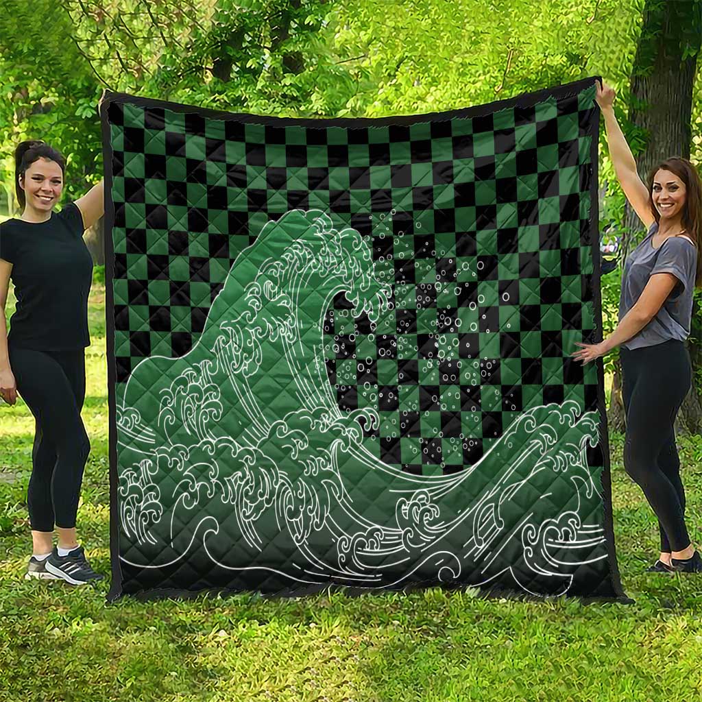 Japanese Asanoha Pattern Quilt Water Breathing Slayer Dragon - Polynesian Pride