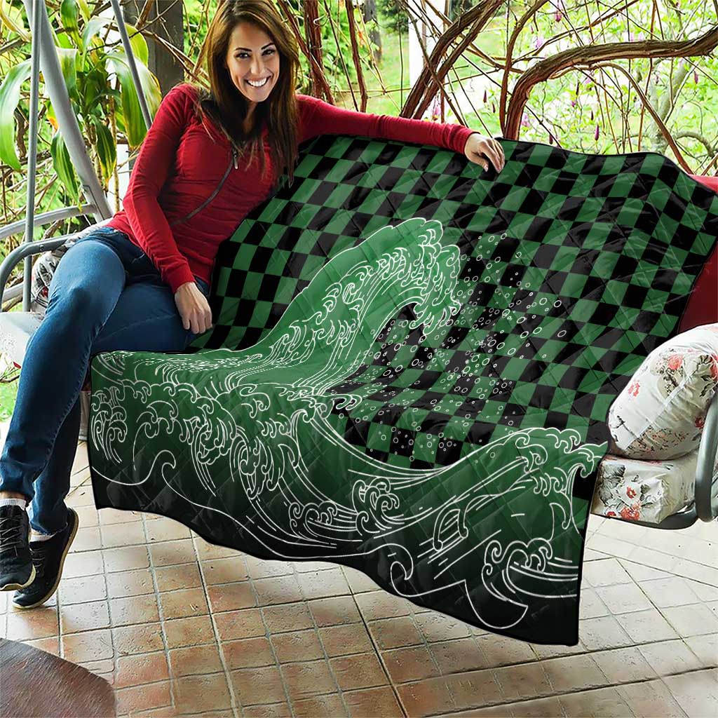 Japanese Asanoha Pattern Quilt Water Breathing Slayer Dragon - Polynesian Pride