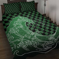 Japanese Asanoha Pattern Quilt Bed Set Water Breathing Slayer Dragon - Polynesian Pride