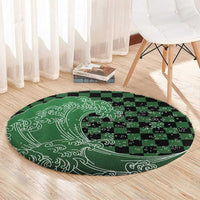 Japanese Asanoha Pattern Round Carpet Water Breathing Slayer Dragon - Polynesian Pride