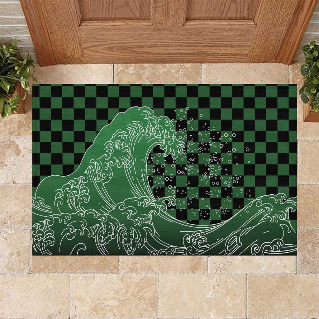 Japanese Asanoha Pattern Rubber Doormat Water Breathing Slayer Dragon - Polynesian Pride