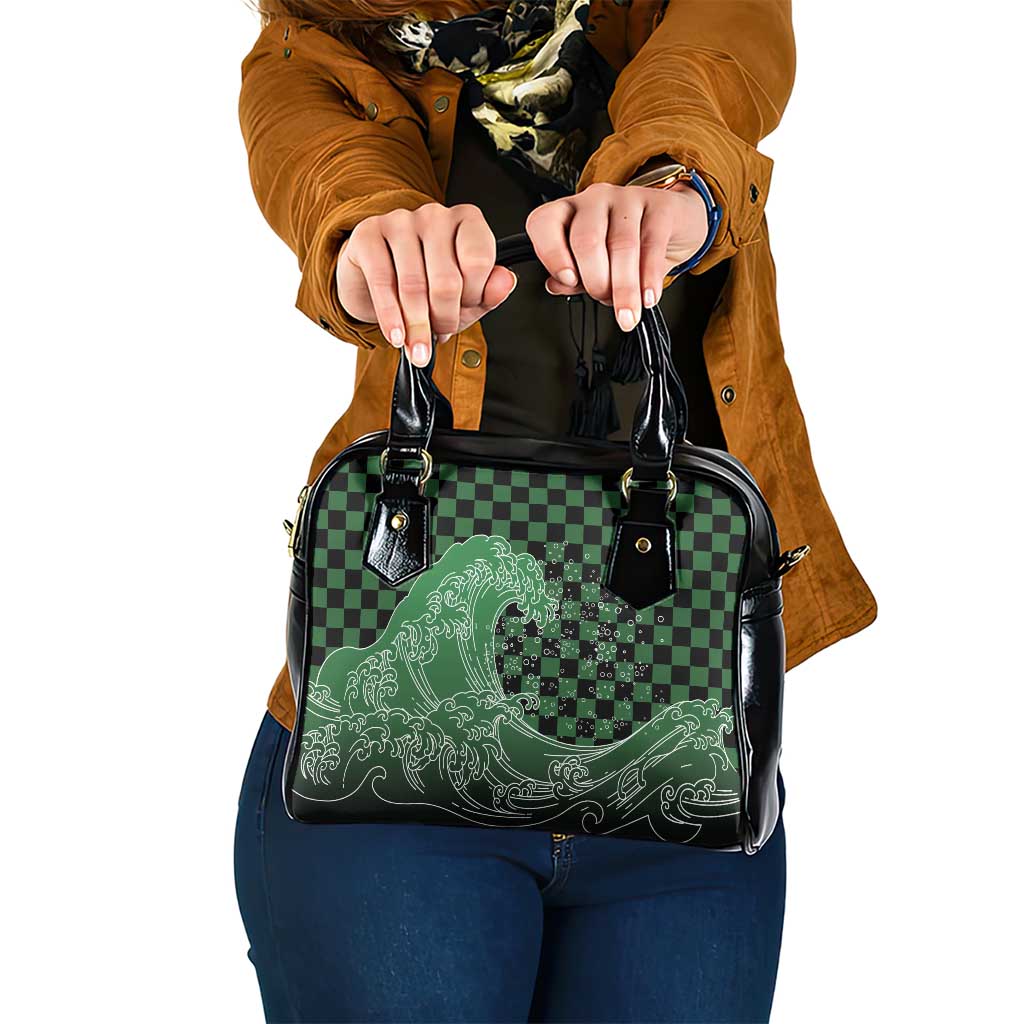 Japanese Asanoha Pattern Shoulder Handbag Water Breathing Slayer Dragon - Polynesian Pride