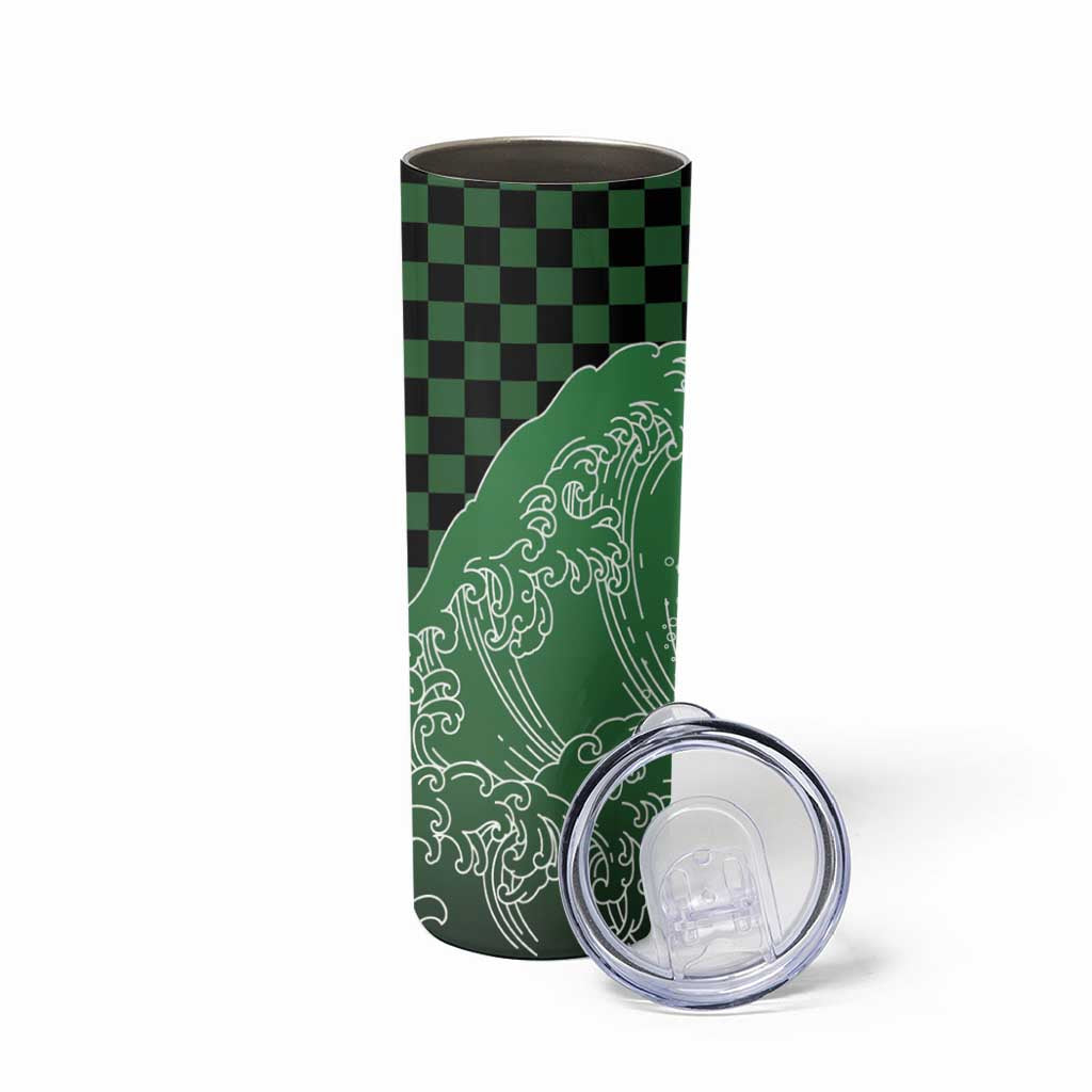 Japanese Asanoha Pattern Skinny Tumbler Water Breathing Slayer Dragon - Polynesian Pride