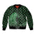 Japanese Asanoha Pattern Sleeve Zip Bomber Jacket Water Breathing Slayer Dragon - Polynesian Pride