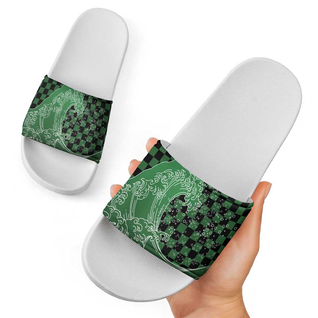 Japanese Asanoha Pattern Slide Sandals Water Breathing Slayer Dragon LT9 - Polynesian Pride