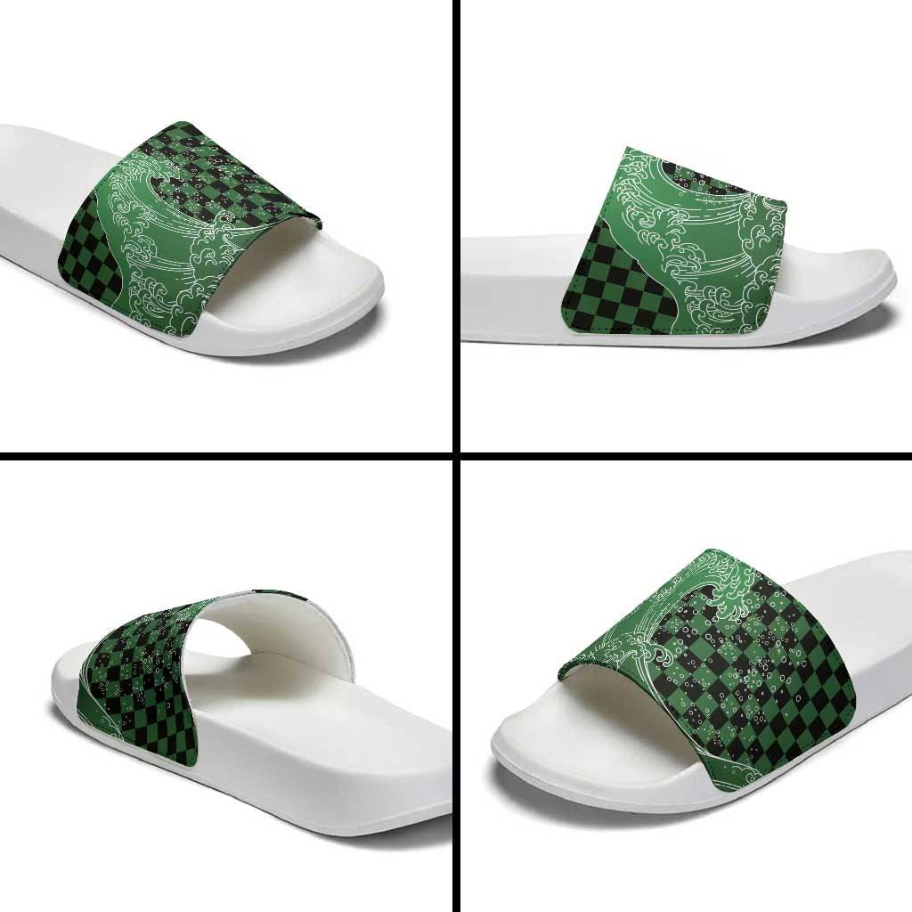 Japanese Asanoha Pattern Slide Sandals Water Breathing Slayer Dragon LT9 - Polynesian Pride