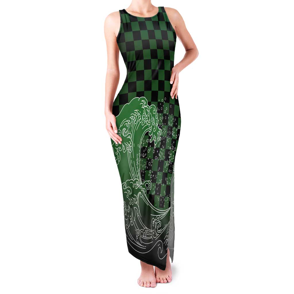 Japanese Asanoha Pattern Tank Maxi Dress Water Breathing Slayer Dragon - Polynesian Pride