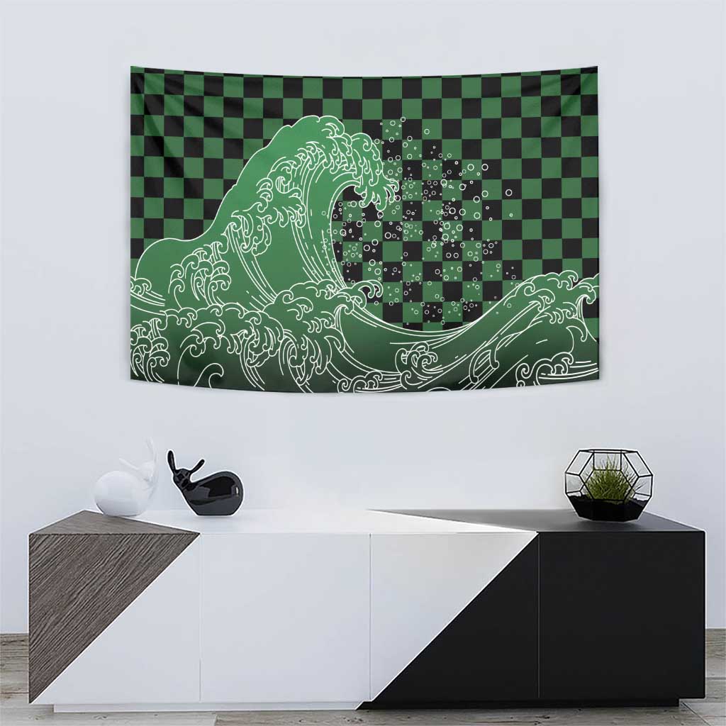Japanese Asanoha Pattern Tapestry Water Breathing Slayer Dragon - Polynesian Pride