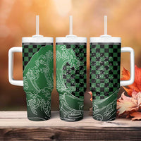 Japanese Asanoha Pattern Tumbler With Handle Water Breathing Slayer Dragon - Polynesian Pride