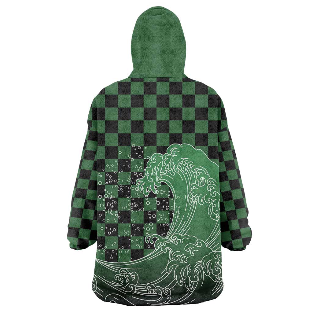 Japanese Asanoha Pattern Wearable Blanket Hoodie Water Breathing Slayer Dragon - Polynesian Pride