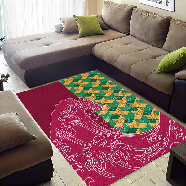 Home / Products / Japanese Bishamon-Kikkou Pattern Area Rug Water ...
