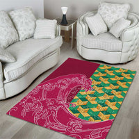 Japanese Bishamon-Kikkou Pattern Area Rug Water Pillar Silent River Flow - Polynesian Pride