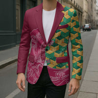 Japanese Bishamon-Kikkou Pattern Blazer Water Pillar Silent River Flow - Polynesian Pride