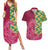 Japanese Bishamon-Kikkou Pattern Couples Matching Summer Maxi Dress and Hawaiian Shirt Water Pillar Silent River Flow - Polynesian Pride