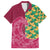 Japanese Bishamon-Kikkou Pattern Family Matching Off The Shoulder Long Sleeve Dress and Hawaiian Shirt Water Pillar Silent River Flow - Polynesian Pride