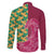 Japanese Bishamon-Kikkou Pattern Family Matching Off The Shoulder Long Sleeve Dress and Hawaiian Shirt Water Pillar Silent River Flow - Polynesian Pride