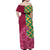 Japanese Bishamon-Kikkou Pattern Family Matching Off Shoulder Maxi Dress and Hawaiian Shirt Water Pillar Silent River Flow - Polynesian Pride