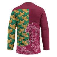 Japanese Bishamon-Kikkou Pattern Hockey Jersey Water Pillar Silent River Flow - Polynesian Pride