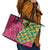 Japanese Bishamon-Kikkou Pattern Leather Tote Bag Water Pillar Silent River Flow - Polynesian Pride
