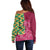 Japanese Bishamon-Kikkou Pattern Off Shoulder Sweater Water Pillar Silent River Flow - Polynesian Pride