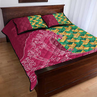 Japanese Bishamon-Kikkou Pattern Quilt Bed Set Water Pillar Silent River Flow - Polynesian Pride