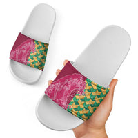 Japanese Bishamon-Kikkou Pattern Slide Sandals Water Pillar Silent River Flow LT9 - Polynesian Pride