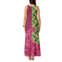 Japanese Bishamon-Kikkou Pattern Tank Maxi Dress Water Pillar Silent River Flow - Polynesian Pride