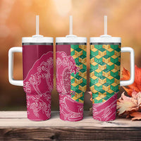 Japanese Bishamon-Kikkou Pattern Tumbler With Handle Water Pillar Silent River Flow - Polynesian Pride