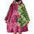 Japanese Bishamon-Kikkou Pattern Wearable Blanket Hoodie Water Pillar Silent River Flow - Polynesian Pride