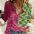 Japanese Bishamon-Kikkou Pattern Women Casual Shirt Water Pillar Silent River Flow - Polynesian Pride