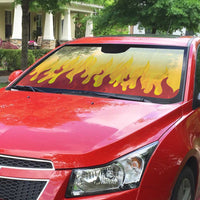 Japanese Kaen Pattern Auto Sun Shade Flame Pillar Blazing Lion Heart - Polynesian Pride