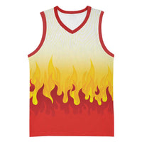 Japanese Kaen Pattern Basketball Jersey Flame Pillar Blazing Lion Heart - Polynesian Pride