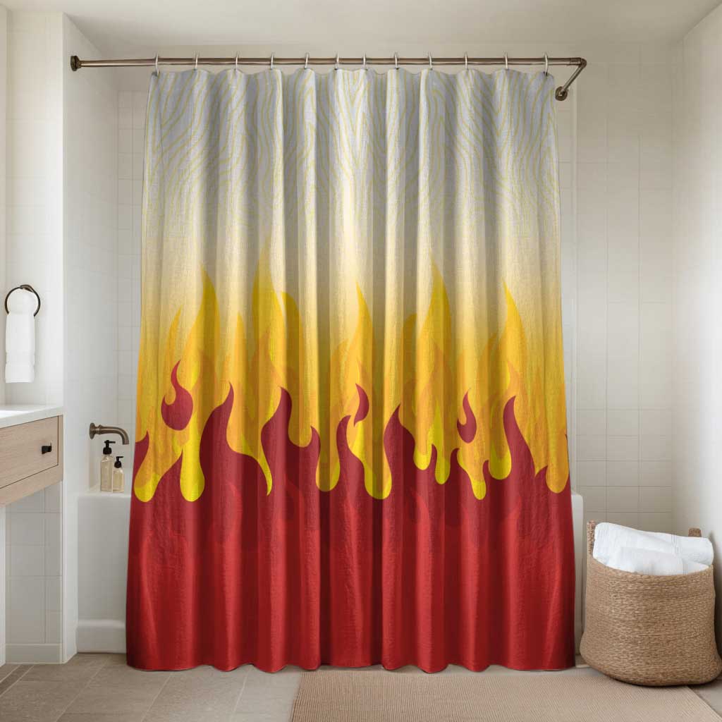 Japanese Kaen Pattern Bathroom Set Flame Pillar Blazing Lion Heart - Polynesian Pride