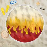 Japanese Kaen Pattern Beach Blanket Flame Pillar Blazing Lion Heart - Polynesian Pride