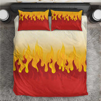 Japanese Kaen Pattern Bedding Set Flame Pillar Blazing Lion Heart - Polynesian Pride