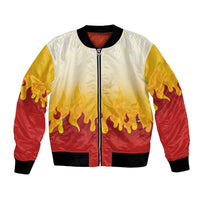 Japanese Kaen Pattern Bomber Jacket Flame Pillar Blazing Lion Heart - Polynesian Pride