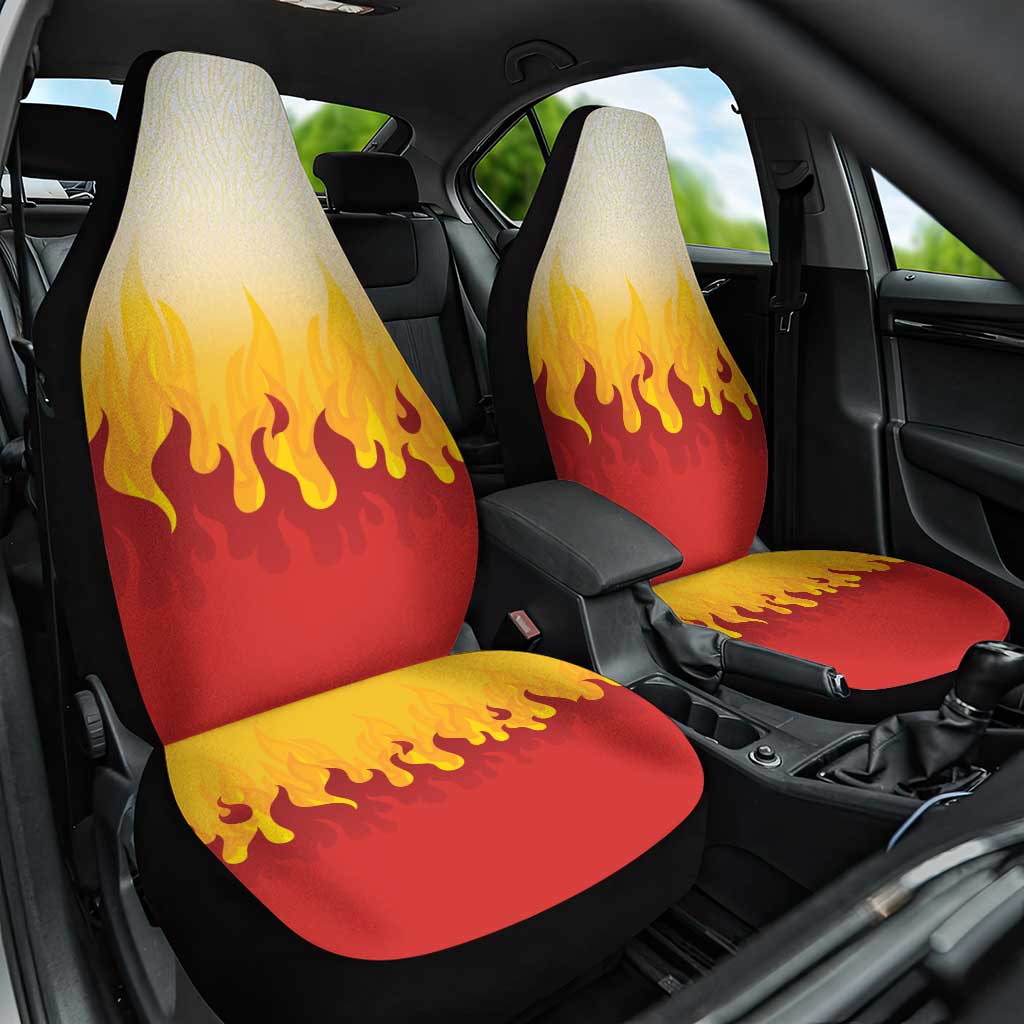 Japanese Kaen Pattern Car Seat Cover Flame Pillar Blazing Lion Heart - Polynesian Pride