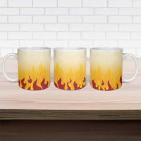 Japanese Kaen Pattern Ceramic Mug Flame Pillar Blazing Lion Heart - Polynesian Pride