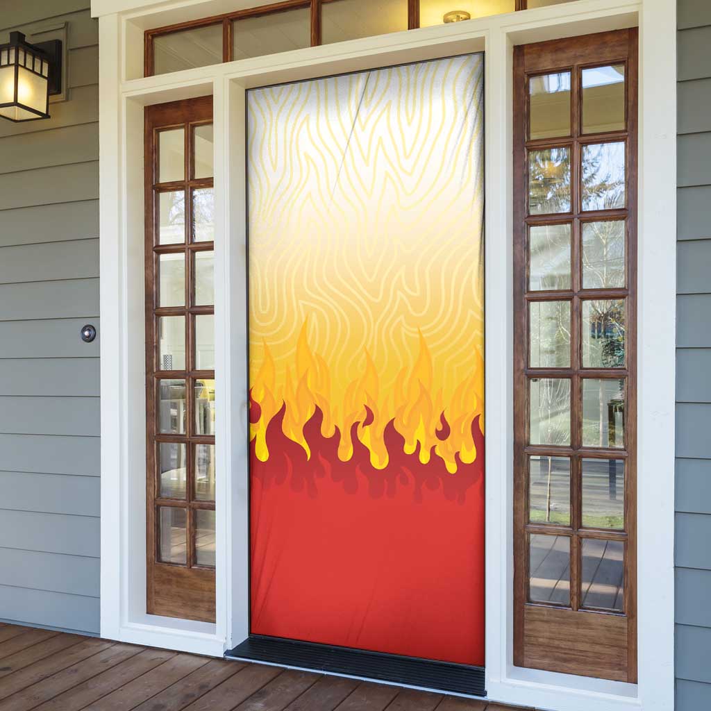 Japanese Kaen Pattern Door Cover Flame Pillar Blazing Lion Heart - Polynesian Pride