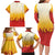 Japanese Kaen Pattern Family Matching Long Sleeve Bodycon Dress and Hawaiian Shirt Flame Pillar Blazing Lion Heart - Polynesian Pride
