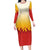 Japanese Kaen Pattern Family Matching Long Sleeve Bodycon Dress and Hawaiian Shirt Flame Pillar Blazing Lion Heart - Polynesian Pride